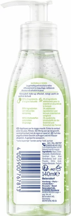 Top 10 ⭐ NIVEA Naturally Good Micellair Washgel Met Biologische Alo Vera - 140ml 💯 -Beauty Winkel 278x840 1