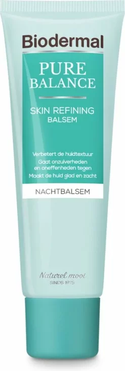 Flash-uitverkoop ⌛ Biodermal Pure Balance Skin Refining Balsem Nachtcreme - Nachtcreme Met Hyaluronzuur - Bij Onzuiverheden En Oneffenheden - 50ml 🤩