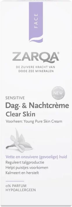 Beste Verkoop 😍 ZARQA Dag- En Nachtcr Me Clear Skin (reguleert Talgproductie) - 75 Ml 😍 -Beauty Winkel 293x840 1