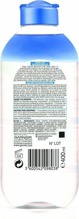 Begroting 😀 Garnier Skinactive Micellair Reinigingswater Delicate Huid En Ogen - 3 X 400 Ml - Micellair Water Voordeelverpakking 💯 4 Begroting 😀 Garnier Skinactive Micellair Reinigingswater Delicate Huid En Ogen - 3 X 400 Ml - Micellair Water Voordeelverpakking 💯 - Afbeelding 2