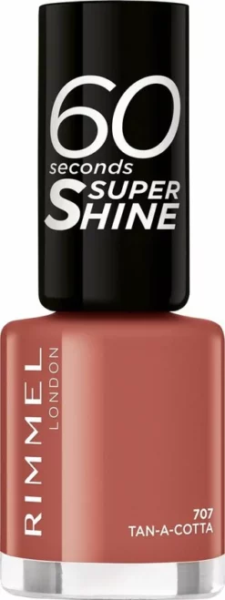 Gloednieuw 🛒 Rimmel London 60 Seconds Super Shine Nagellak - 707 Tan-A-Cotta 🛒