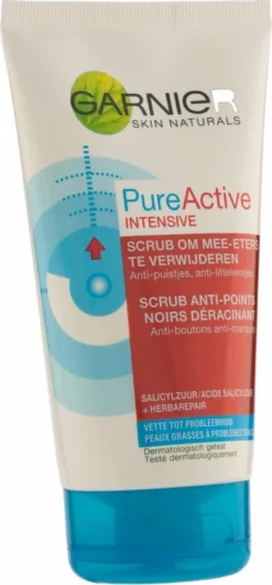 Gloednieuw 😍 Garnier Skinactive Face PureActive Intensive Scrub Tegen Mee-Eters En Puistjes- 150ml X 2 - Scrub 👏 -Beauty Winkel 391x840