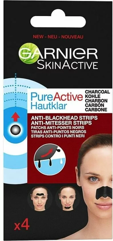 Korting π Garnier Skinactive Face SkinActive PureActive Nose Strips Charcoal - 2 X 4 Stuks - Voordeelverpakking π 3 Korting π Garnier Skinactive Face SkinActive PureActive Nose Strips Charcoal - 2 X 4 Stuks - Voordeelverpakking π