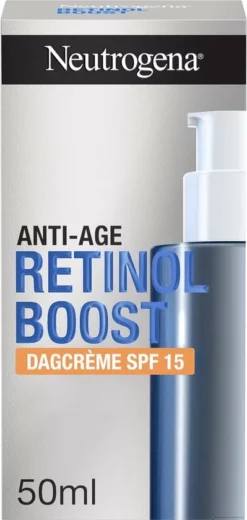Aanbiedingen ❤️ Neutrogena Retinol Boost Day Cream LSF 15 (50ml), Beschermende, Vochtinbrengende Cr Me Met Retinol, Mirtebladextract & Hyaluronzuur, Effectieve Gezichtscr Me Voor Een Jonger En Gezond Uitziende Huid 🔔
