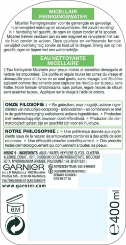 Nieuw 🎁 Garnier SkinActive - Micellair Reinigingswater Gemengde Huid - 3 X 400ml - Micellair Water Voordeelverpakking 😉 -Beauty Winkel 433x840 1