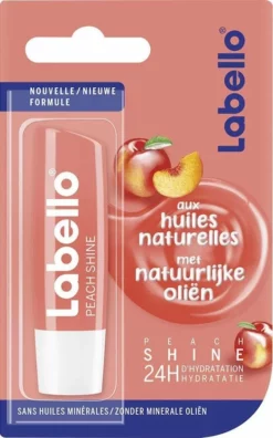 Aanbiedingen 🎁 Labello Fruity Shine Peach Lippenbalsem - 5.5ml 🔥