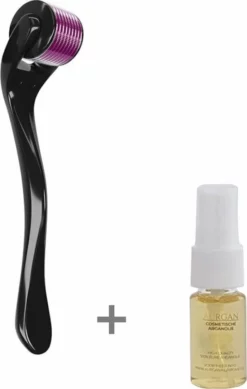 Beste Verkoop 😍 Aurgan.nl Dermaroller 0.5 Mm Titaniumnaalden Met GRATIS Arganolie | Derma Roller 540 Naalden | Bestrijdt Acne Littekens, Pigmentvlekken, Rimpels & Grove Porien 🧨