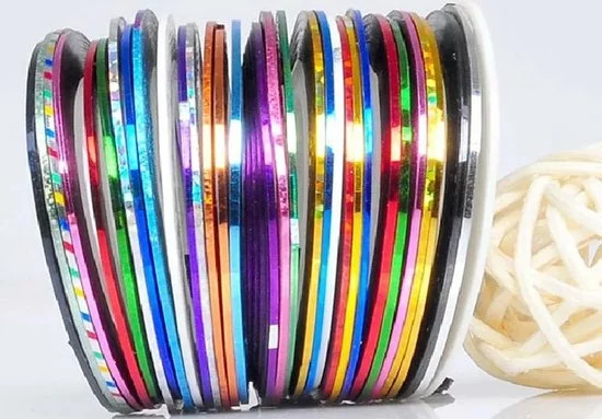 Promo ๐ 10 Rolletjes Striper 1mm Nail Art Striping Tape / Sparkolia Decoratie Sticker Nagel / Multicolor Gemengde Kleuren โค๏ธ 8 Promo ๐ 10 Rolletjes Striper 1mm Nail Art Striping Tape / Sparkolia Decoratie Sticker Nagel / Multicolor Gemengde Kleuren โค๏ธ - Afbeelding 6