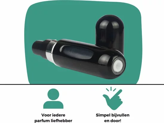 Gloednieuw ๐ Qualité Specials Qualité - Parfum Verstuiver Navulbaar - Mini Parfum Flesje - Reisflesje - Zwart ๐ 5 Gloednieuw ๐ Qualité Specials Qualité - Parfum Verstuiver Navulbaar - Mini Parfum Flesje - Reisflesje - Zwart ๐ - Afbeelding 3