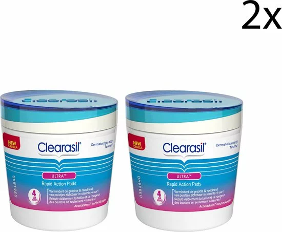 Beste Pirce β Clearasil Ultra Rapid Action Pads - Reinigingsdoekjes - 2 X 65 Stuks π 3 Beste Pirce β Clearasil Ultra Rapid Action Pads - Reinigingsdoekjes - 2 X 65 Stuks π