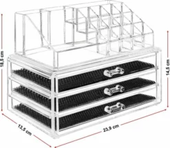 Promo 🎉 Merkloos Make-up Organizer, Make Up Opberger, 3 Laden, Opbergdoos, Make-up Bewaardoos ❤️ -Beauty Winkel 550x478 1