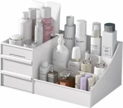 Flash-uitverkoop 🥰 Sefaras Make-up Organizer - Make-up Houder - Make-up Opslag - Sieraden Bakje - Makkelijk Te Gebruiken - Dames - 28x17x13CM - Wit 🧨
