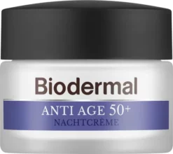 Uitgang ✨ Biodermal Anti Age Nachtcrème 50+ - Nachtcrème Met Niacinamide & Sheaboter - Helpt Rimpels Verminderen - 50ml 🥰