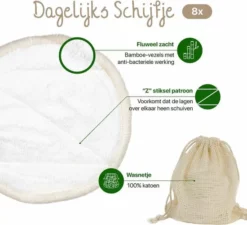 Flash-uitverkoop ✨ Bamboozy Wasbare Wattenschijfjes 10 Bamboe Wattenschijfjes - Herbruikbare Wattenschijfjes - Make Up Pads Zoogcompressen Zero Waste ✔️ -Beauty Winkel 550x501 1