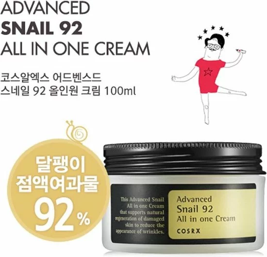 Hete verkoop β€οΈ COSRX Advanced Snail 92 - All In One Cream - Gezichtscr Me - 100 Ml π 4 Hete verkoop β€οΈ COSRX Advanced Snail 92 - All In One Cream - Gezichtscr Me - 100 Ml π - Afbeelding 2