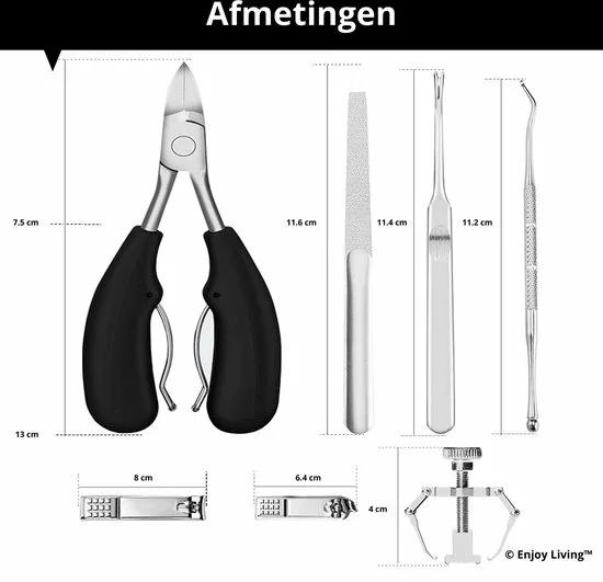 Beste deal 💯 Enjoy Living Professionele Pedicureset Met Vlijmscherpe Nageltang | Teennagelknipper & Nagelknippers - Voor Ingegroeide Teennagels| Harde & Dikke Nagels - Kalknagel - Nagelset Professioneel - Manicure Set 🔥 10 Beste deal 💯 Enjoy Living Professionele Pedicureset Met Vlijmscherpe Nageltang | Teennagelknipper & Nagelknippers - Voor Ingegroeide Teennagels| Harde & Dikke Nagels - Kalknagel - Nagelset Professioneel - Manicure Set 🔥 - Afbeelding 8