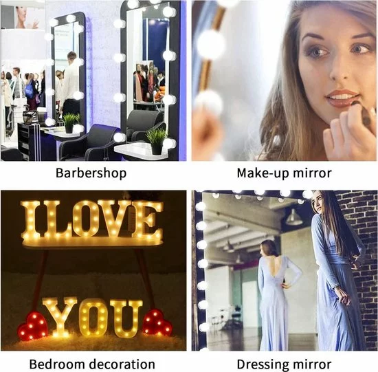 Korting 🎉 BOTC Hollywood Spiegellampen - 10 Led Spiegellampen Met 3 Lichtmodi En 10 Dimfunctie Voor Make-upspiegel - LUB90101 🌟 9 Korting 🎉 BOTC Hollywood Spiegellampen - 10 Led Spiegellampen Met 3 Lichtmodi En 10 Dimfunctie Voor Make-upspiegel - LUB90101 🌟 - Afbeelding 7