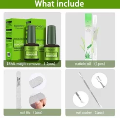 Beste Pirce 🎁 Anchovy Magic Soak Off Nailpolish Remover - Magische Gellak Remover - 2 X 15 Ml!!! - Inclusief Nagelvijl, Bokkepootje En Olie - Nagellak Verwijderaar - Gellak Remover - 🌟 -Beauty Winkel 550x543 14
