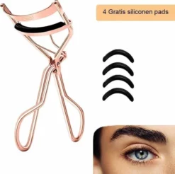 Beste Verkoop ⭐ V-Goods Professionele Wimperkruller / Wimperkrultang - Ros Goud-kleurig - 4 GRATIS Siliconen Pads - Wimperlifting - Navulling - Persoonlijke Verzorging - Beauty - Make-up 🔔
