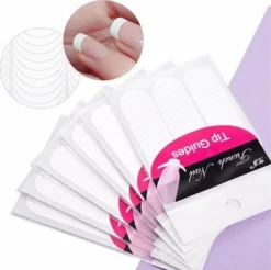 Beste Verkoop ❤️ Sparkolia Voordeelpak French Manicure Tip Guides Nagel Stickers - 5 X 48 Stuks - Nail Art - Kunstnagels - Acryl & Gel - Nagelstickers Voor Nagellak Gellak 👍