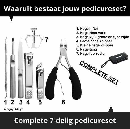 Beste deal 💯 Enjoy Living Professionele Pedicureset Met Vlijmscherpe Nageltang | Teennagelknipper & Nagelknippers - Voor Ingegroeide Teennagels| Harde & Dikke Nagels - Kalknagel - Nagelset Professioneel - Manicure Set 🔥 9 Beste deal 💯 Enjoy Living Professionele Pedicureset Met Vlijmscherpe Nageltang | Teennagelknipper & Nagelknippers - Voor Ingegroeide Teennagels| Harde & Dikke Nagels - Kalknagel - Nagelset Professioneel - Manicure Set 🔥 - Afbeelding 7