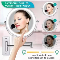 Promo ✔️ Personal Care Make Up Spiegel Met Led Verlichting - 5X Vergroting - Wandspiegel Rond - Scheerspiegel Wandmodel - Badkamer - Douche - Chroom 🔔 27 Promo ✔️ Personal Care Make Up Spiegel Met Led Verlichting - 5X Vergroting - Wandspiegel Rond - Scheerspiegel Wandmodel - Badkamer - Douche - Chroom 🔔 -Beauty Winkel 550x550 100
