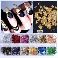 Begroting 😍 Doosje Met 12 Kleuren Goud Folie Voor Nail Art - Sparkolia Box - Nagel Decoratie 🎉