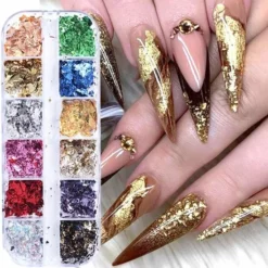 Begroting 😍 Doosje Met 12 Kleuren Goud Folie Voor Nail Art - Sparkolia Box - Nagel Decoratie 🎉 -Beauty Winkel 550x550 1041