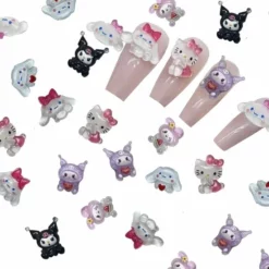 Begroting ⌛ Merk Nails Charm Nagel Diamand Hello Kitty Nagels Nagel Sticker Nagellak 3D Bedel Bedeltje Cinnamoroll Kuromi SanrioMy Melody Nail Art Nagel Sticker Valse Nagels 🛒