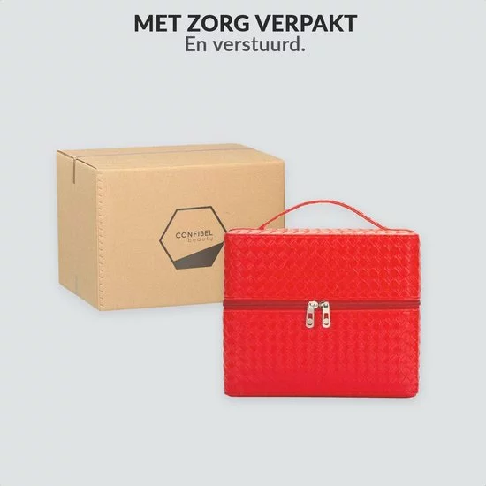 Begroting ๐ Confibel Make Up Koffer - Uitklapbaar - 5 Opbergbakken - Met Spiegel - Rood โ 18 Begroting ๐ Confibel Make Up Koffer - Uitklapbaar - 5 Opbergbakken - Met Spiegel - Rood โ - Afbeelding 16