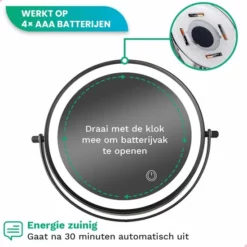 Gloednieuw 💯 Personal Care Make Up Spiegel Met Led Verlichting - 5X Vergroting - Wandspiegel Rond - Scheerspiegel Wandmodel - Badkamer - Douche - Zwart 😍 -Beauty Winkel 550x550 122