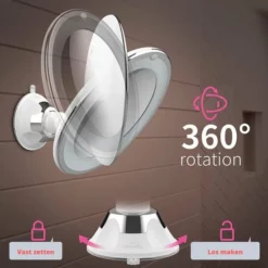 Hete verkoop ❤️ Sworks Vergroot Make Up En Scheer Spiegel Met LED Verlichting - 10x Vegroting En Natuurlijk Licht Voor Cosmetica/Scheren/Epileren - 360° Graden Verstelbare Zuignap En Wandbevestiging - Badkamer/Douche/Slaapkamer - Rond – Wit 🎉 -Beauty Winkel 550x550 159