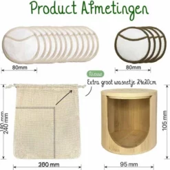 Kopen ⭐ Bamboozy 16 Herbruikbare Wattenschijfjes + Bamboe Houder - 12x Dagelijks 4x Scrub 4 Laags - Wasbare Wattenschijfjes Makeup Pads Zero Waste 🌟 -Beauty Winkel 550x550 213