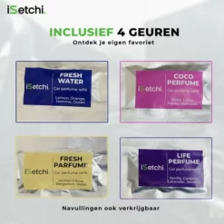 Goedkoop 👍 ISetchi Frisse Autoparfum - Autogeur - Met 4 Verschillende Geuren Compact Formaat & Navulbaar - Metaal Ontwerp - Parfum Voor Luchtrooster Ventilatierooster -Auto Luchtje - Car Perfume ✔️ -Beauty Winkel 550x550 31