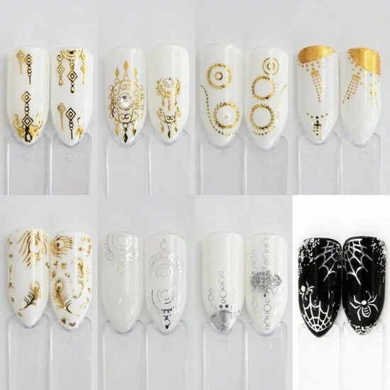 Korting ✔️ GUAP?? GUAP - Nail Art Nagel Sjabloon Stickers 30 Vellen - Zelfklevende Nagelstickers & Nageldecoratie 3D Goud En Zilver 🔥 11 Korting ✔️ GUAP?? GUAP - Nail Art Nagel Sjabloon Stickers 30 Vellen - Zelfklevende Nagelstickers & Nageldecoratie 3D Goud En Zilver 🔥 - Afbeelding 9