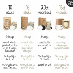 Flash-uitverkoop ✨ Bamboozy Wasbare Wattenschijfjes 10 Bamboe Wattenschijfjes - Herbruikbare Wattenschijfjes - Make Up Pads Zoogcompressen Zero Waste ✔️ -Beauty Winkel 550x550 396
