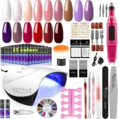 Hete verkoop 🧨 Royala M45 Gellak - Gellak Starterspakket 15 Kleuren - Incl. Elektrische Nagelfrees + Toebehoren - Gellak - Gellak Set - UV LED Lamp 36W - Manicure - Nagellak - Nail Art - 15 Kleuren Gel Polish - Nagellakset - Gellakset 👍