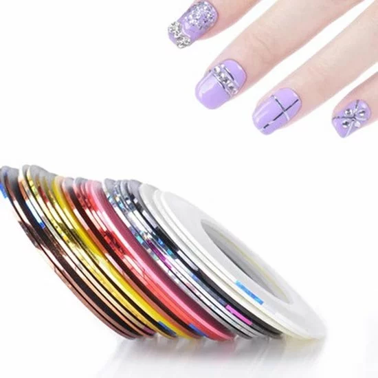 Promo ๐ 10 Rolletjes Striper 1mm Nail Art Striping Tape / Sparkolia Decoratie Sticker Nagel / Multicolor Gemengde Kleuren โค๏ธ 10 Promo ๐ 10 Rolletjes Striper 1mm Nail Art Striping Tape / Sparkolia Decoratie Sticker Nagel / Multicolor Gemengde Kleuren โค๏ธ - Afbeelding 8