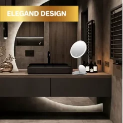 Begroting 🧨 Xclusive-lifestyle Luxe Make-Up Spiegel Met LED Verlichting - Oplaadbaar - 3 Lichtkleuren - Dimbaar - Scheerspiegel - Afneembaar 10x Vergrotings Spiegeltje - 360 Verstelbaar 🌟 -Beauty Winkel 550x550 745