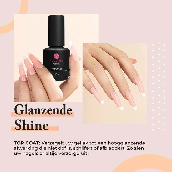 Flash-uitverkoop ✔️ Allures Gellak - Top 🧥 Coat - Nagellak - Gellak Starterspakket - Nagels - Gellak Set - 15 ML ❤️ 4 Flash-uitverkoop ✔️ Allures Gellak - Top 🧥 Coat - Nagellak - Gellak Starterspakket - Nagels - Gellak Set - 15 ML ❤️ - Afbeelding 2