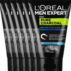 Coupon 🥰 L’Oréal Paris Men Expert L'Oréal Paris Men Expert Pure Charcoal - Anti-Blackhead Scrub - 6 X 100 Ml - Voordeelverpakking 💯