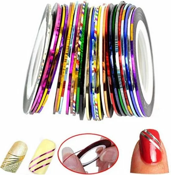 Promo ๐ 10 Rolletjes Striper 1mm Nail Art Striping Tape / Sparkolia Decoratie Sticker Nagel / Multicolor Gemengde Kleuren โค๏ธ 7 Promo ๐ 10 Rolletjes Striper 1mm Nail Art Striping Tape / Sparkolia Decoratie Sticker Nagel / Multicolor Gemengde Kleuren โค๏ธ - Afbeelding 5