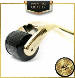 Promo ✨ BeauxVida Titanium - 540 Micro-Needle 0.5mm DermaRoller | Skin Roller | Gezichts- En Huidverzorging | Huidverjonging | Steriel Verpakt | Gold Edition 😀