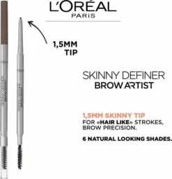 Promo 👍 L’Oréal Paris Brow Artist Skinny Definer Wenkbrauwpotlood - 105 Brunette - Ultradun ✔️ -Beauty Winkel 550x572 6