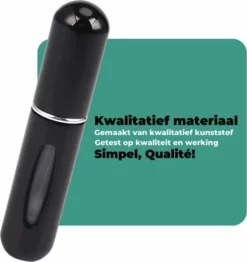 Gloednieuw ๐ Qualité Specials Qualité - Parfum Verstuiver Navulbaar - Mini Parfum Flesje - Reisflesje - Zwart ๐ 12 Gloednieuw ๐ Qualité Specials Qualité - Parfum Verstuiver Navulbaar - Mini Parfum Flesje - Reisflesje - Zwart ๐ -Beauty Winkel 550x583 5