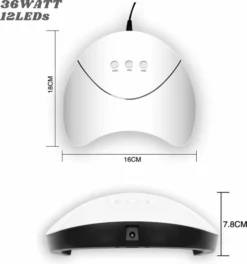 Promo 🎉 Coscelia Gellak Starterspakket - Incl. 100 Nageltips & Lijm - Gellak - Gelnagel Set- UV Lamp 36W - LED - Manicure Set - 12 Kleuren Gel Polish - Nail Art - Nagellamp - Nagelboor - Nageldroger - Nagellak 😉 -Beauty Winkel 550x587 5