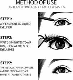 Beste Verkoop ✨ Yermin Beauty Magnetische Wimpers Met Eyeliner Pen Set - Magnetic Lashes - Magneet - 10 Sets Nepwimpers Met 2 Eyelinergel En 1 Applicator - Zwart ❤️ -Beauty Winkel 550x600 5