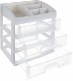 Uitgang 🔔 Soulma Soulima Cosmetica Organizer XL Deluxe - Make Up Opbergbox - Wit -met 3 Laden En 6 Opbergvakken - 27x23,5x16,5 Cm ⭐ -Beauty Winkel 550x609 4