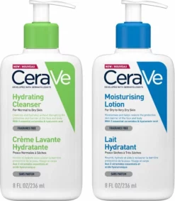 Flash-uitverkoop 🔥 CeraVe Hydrating Cleanser 236ml + CeraVe Moisturizing Lotion 236ml 👍
