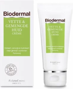 Uitgang 💯 Biodermal Dagcreme Vette & Gemengde Huid - 50ml - Helpt Glimmen Voorkomen ⭐